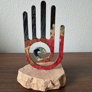 Southwestern Healing Hand Sculpture on Sandstone Base
